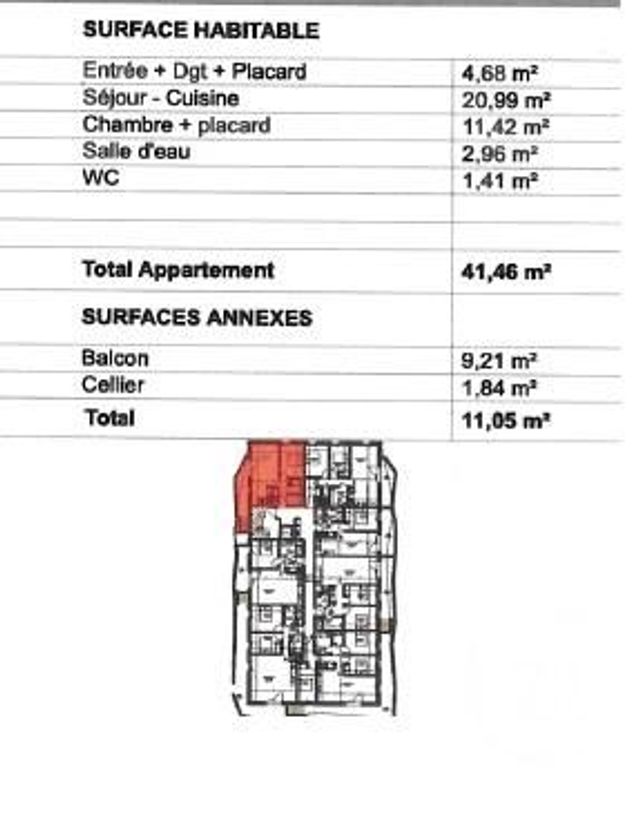 Appartement F2 &agrave; louer - 2 pi&egrave;ces - 41,46 m2 - St Jean De Braye - 45 - CENTRE