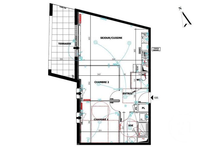 Appartement F3 &agrave; louer - 3 pi&egrave;ces - 57,93 m2 - Orleans - 45 - CENTRE