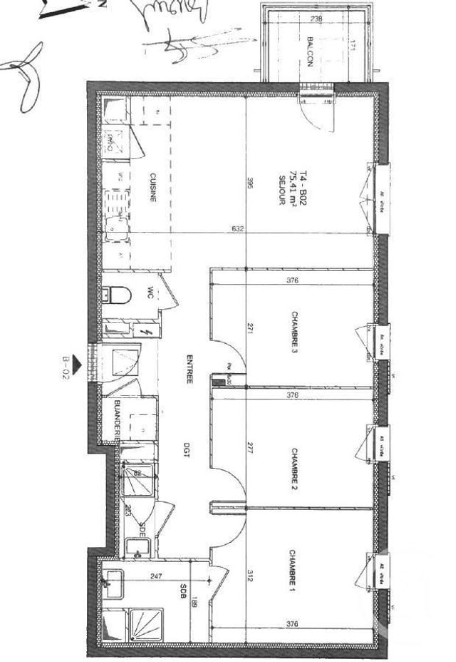 Appartement F4 &agrave; louer - 4 pi&egrave;ces - 75,41 m2 - St Jean De Braye - 45 - CENTRE